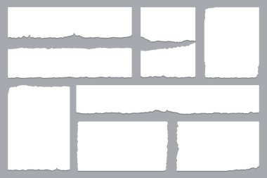 Beyaz yırtık kağıt kenar parçalarını yırtar