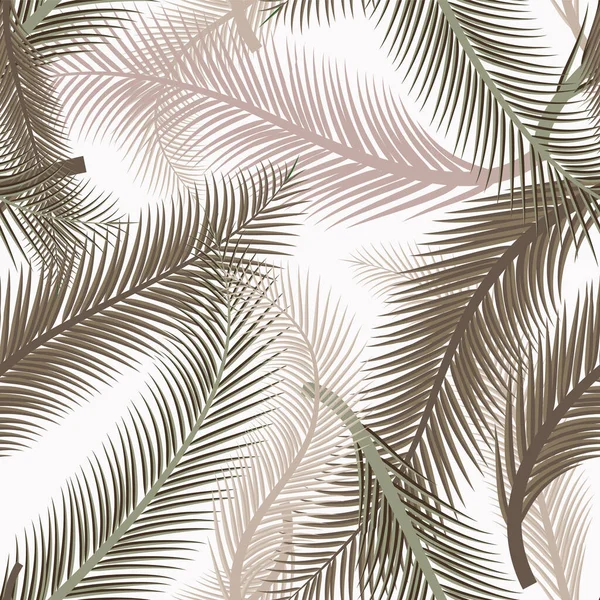 Palmiye Yaprakları Kusursuz Desen Vektör Arkaplanı Stok Illüstrasyon