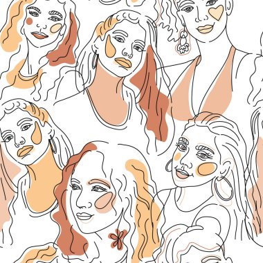 Vektör kusursuz desen. Devamlı çizgi sanatı.