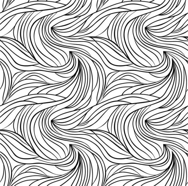 Seamless Wavy Line Curve Linear Wave Free Form Repeat Pattern Ilustración de stock