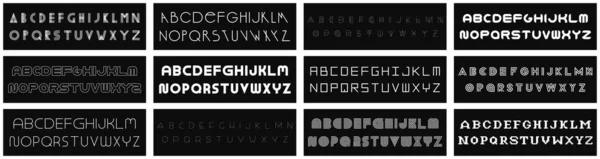 창조적 스타일의 자체의 미니멀리즘적 동시대의 디자인 유행하는 알파벳 — 스톡 벡터