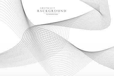 White striped abstract background. Minimalistic pattern with wavy lines. Black and white digital design. Technology business futuristic concept.