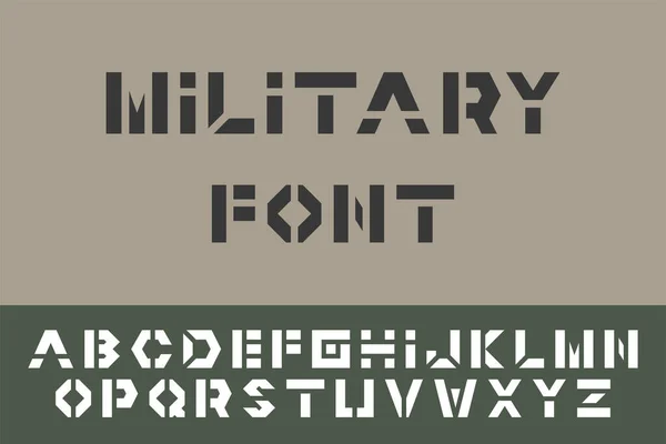 Modern Creative Minimalistic Font Military Style Trendy Vector English Alphabet — Vector de stock