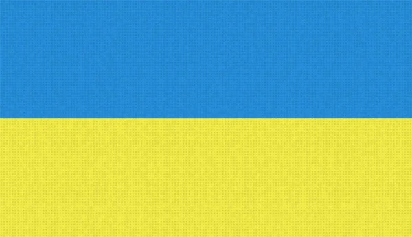 Bandera Ucrania Fondo Color Azul Amarillo Material Textil Textura Punteada — Vector de stock
