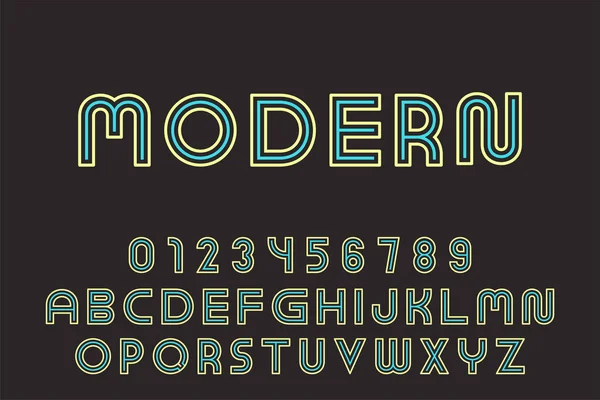 Μοντέρνο Δημιουργικό Στυλ Ριγέ Γραμματοσειρά Στυλ Ρετρό Μόδας 90S Μοντέρνο — Διανυσματικό Αρχείο