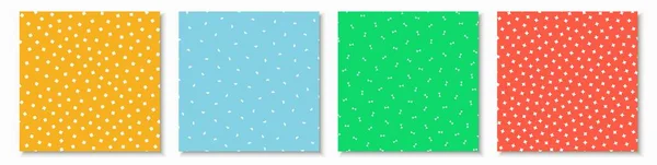Set Einfacher Nahtloser Farbenfroher Muster Mit Geometrischen Formen Helle Minimalistische — Stockvektor