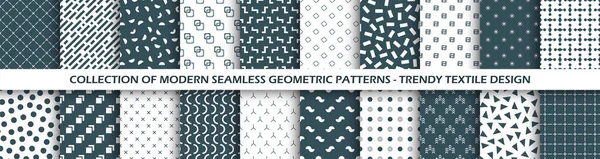 Kolekce Vektorových Bezešvých Geometrických Obrazců Neobvyklé Stylové Textilní Potisky Minimalistická — Stockový vektor