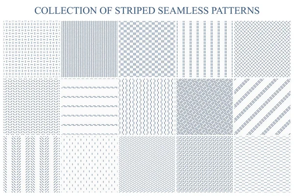 Collection Minimalistic Striped Seamless Patterns White Gray Endless Textures Repeatable — Stock Vector