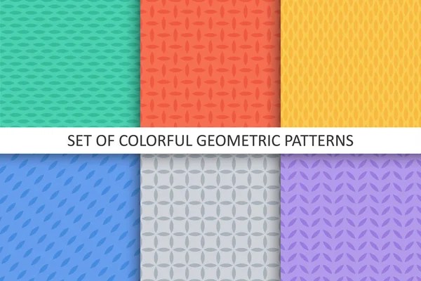 Set Modelli Geometrici Vettoriali Senza Soluzione Continuità Colorate Infinite Texture — Vettoriale Stock