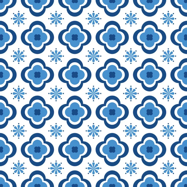 Векторный Бесшовный Геометрический Элегантный Узор Бело Голубая Текстура Плитки Декоративный — стоковый вектор