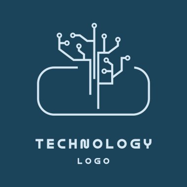 Vektör yaratıcı ikon - şık logo geometrik tasarımı. Teknoloji elektronik amblemi.
