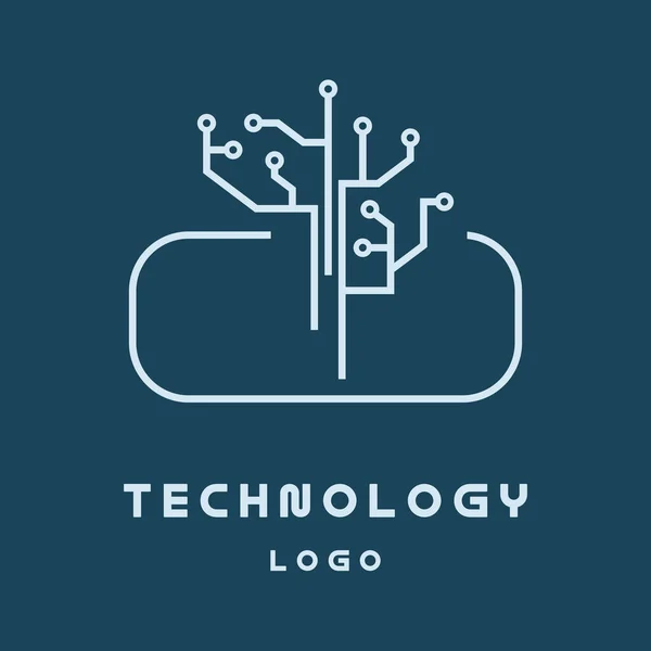 Ícone Criativo Vetor Design Geométrico Logotipo Elegante Tecnologia Emblema Eletrônico — Vetor de Stock