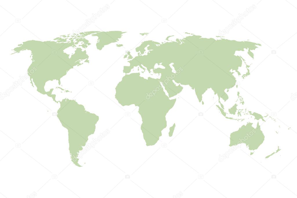 World map. Vector green template for your design and ideas.