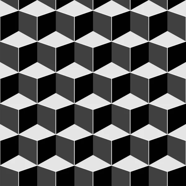 Monochroom Naadloos Geometrisch Patroon Herhaaldelijke Blokjes Achtergrond Decoratieve Eindeloze Zwart — Stockvector