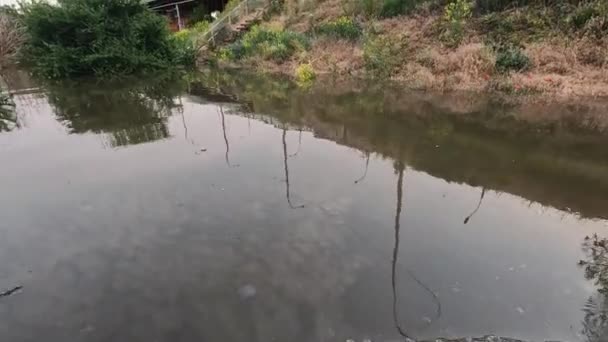 ノヴァヤ カフカフカのダニプロ川でダムが爆発した結果 ハーソンの町で洪水が発生した カフカ水力発電所の爆発の結果 ウクライナ戦争 — ストック動画