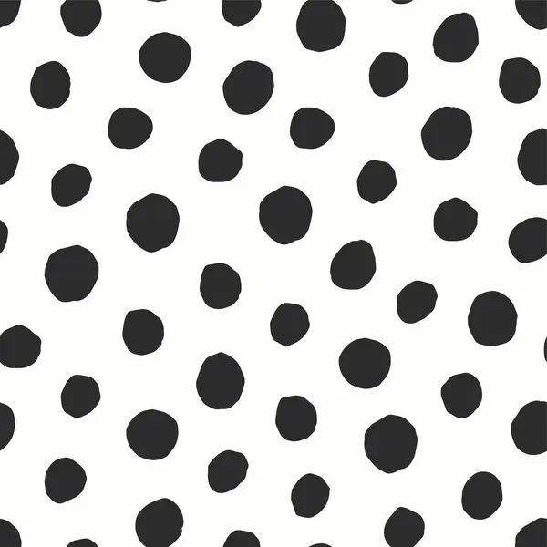 Vector Seamless Spotted Black White Pattern Abstract Drawing Dotted Background — Stock Vector