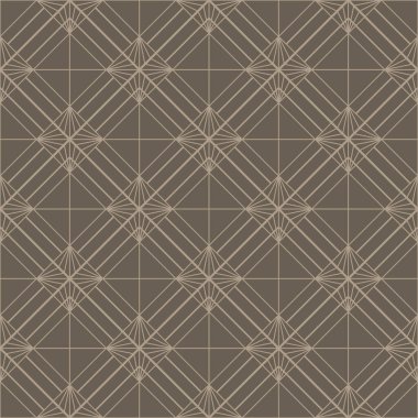 Vektörsüz geometrik ızgara deseni. Süslü bronz tasarım. Tekrarlanabilir vintage arkaplan.