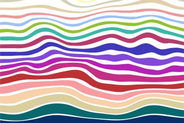 Renkli dalgalı çizgili arka plan. Kıvrımlı çizgiler parlak. Yaratıcı soyut modern tasarım.