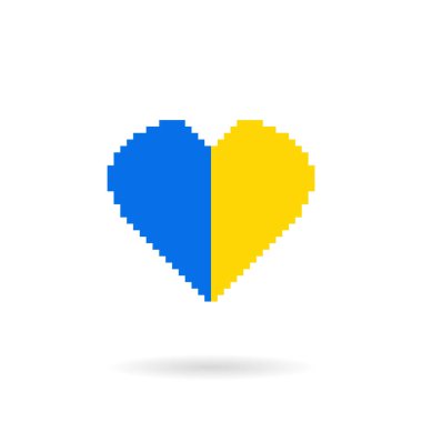 Ukrayna 'nın vatansever kumaş kalbi. Mavi ve sarı renk. Özgürlük, sevgi ve demokrasi sembolü. Moda arkaplanı.