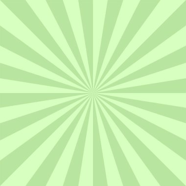 Yeşil çizgili soyut çizgi film arka planı. Parlak radyal güneş patlaması çizgileri vektör çizimi. Modern tasarım ve dekorasyon için Retro geometrik desen.