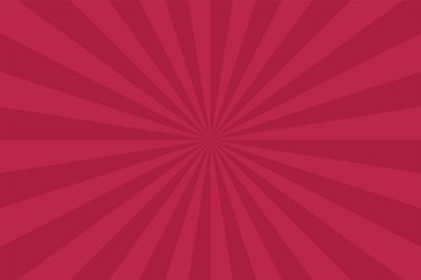 Parlak kırmızı çizgili soyut arkaplan. Klasik radyal sanat baskısı. Tasarımın ve fikirlerin için şenlikli bir pop vektörü çizimi. Kart, poster, pankart gibi kullanılabilir.