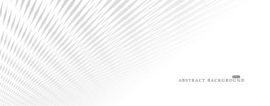 Soyut fütüristik çizgili arka plan ve perspektif. Beyaz minimalist fotokopi alanı konsepti - geometrik sonsuzluk tasarımı. Pankart, pankart, sunum şablonu.