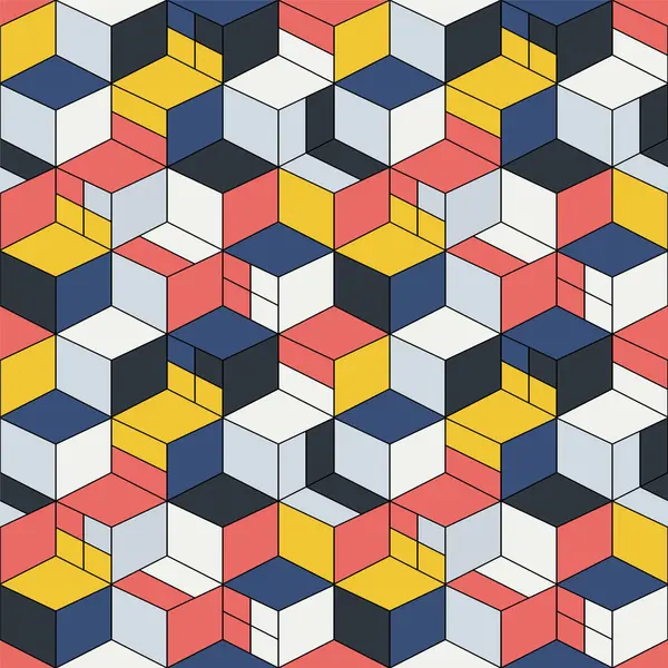 Moda olmayan renksiz desen, geometrik tasarım. Yaratıcı canlı mozaik küp dokusu. Soyut çağdaş moda arka planı.