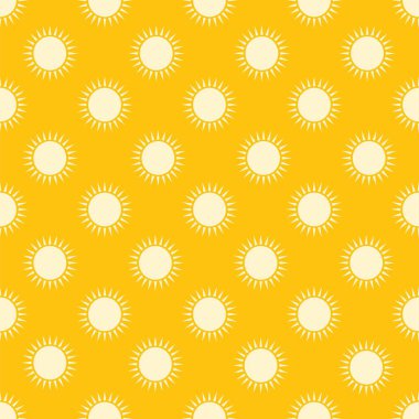 Kusursuz güneş deseni. Güneşli bir arka plan. Vektör illüstrasyonu