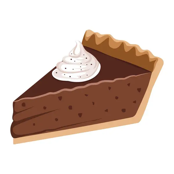 Bir dilim çikolatalı turta ya da kremşantili cheesecake. Vektör İllüstrasyonu