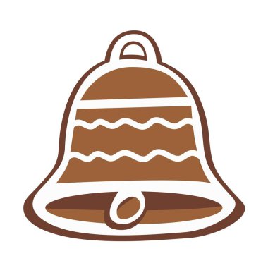 Noel kurabiyesi. Ev yapımı kış tatlısı çan şeklinde. - Evet. Vektör illüstrasyonu