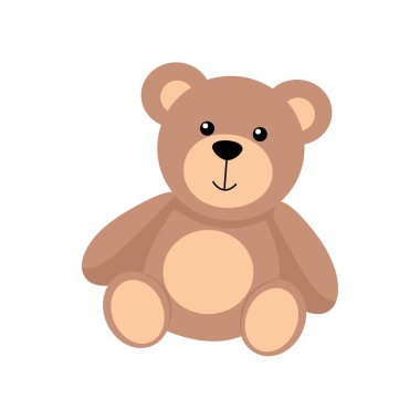 Oyuncak ayı ikonu. Sevimli çocuk oyuncağı. Beyaz arkaplanda izole.