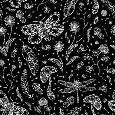 Kelebek, yusufçuk, sinekler, tırtıl, uğur böceği, salyangoz, cüce, uçan karınca, mısır çiçeği, yonca, çoban çantası, karahindiba, sinek tüyü, 