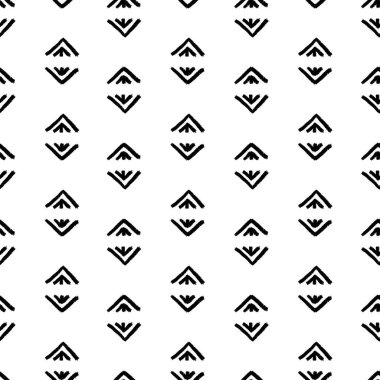 Siyah ve beyaz, geometrik çizgilerin pürüzsüz deseni işaretli elle çizilmiş.