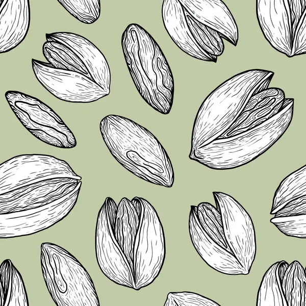 Yeşil zemin üzerinde pürüzsüz el yapımı şam fıstığı deseni, tekstil veya paket için klasik yemek dokusu