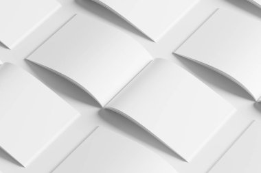 US Letter Landscape Magazine 3D Rendering White Blank Mockup For Design Presentation