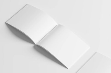US Letter Landscape Magazine 3D Rendering White Blank Mockup For Design Presentation