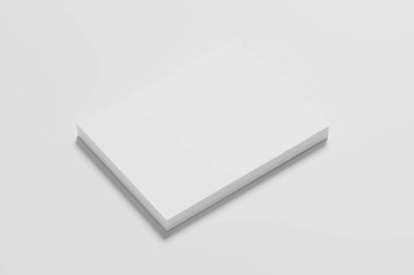 US Letter Landscape Magazine 3D Rendering White Blank Mockup For Design Presentation