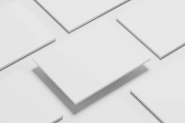 US Letter Landscape Magazine 3D Rendering White Blank Mockup For Design Presentation