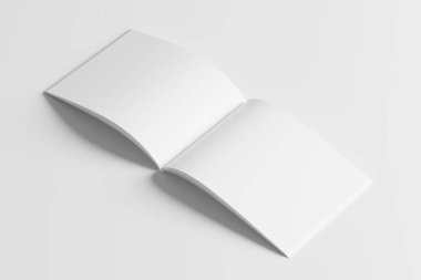 US Letter Landscape Magazine 3D Rendering White Blank Mockup For Design Presentation