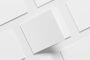 US Letter Landscape Magazine 3D Rendering White Blank Mockup For Design Presentation