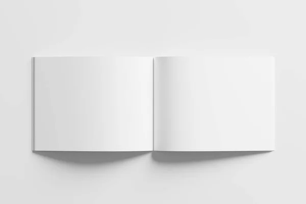 Letter Landscape Magazine Rendering White Blank Mockup Design Bemutató — Stock Fotó