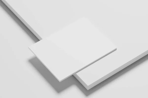 Letter Landscape Magazine Rendering White Blank Mockup Design Presentation — Stock Fotó