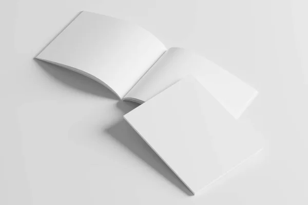 Letter Landscape Magazine Rendering White Blank Mockup Design Presentation —  Fotos de Stock
