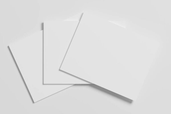 US Letter Landscape Magazine 3D Rendering White Blank Mockup For Design Presentation