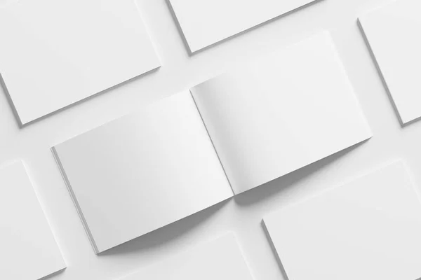 Letter Landscape Magazine Rendering White Blank Mockup Design Presentation — стокове фото