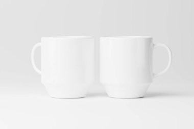 Kahve için Seramik Kupa Çay Beyaz Boşluk 3D Tasarım Sunumu için Model Hazırlama