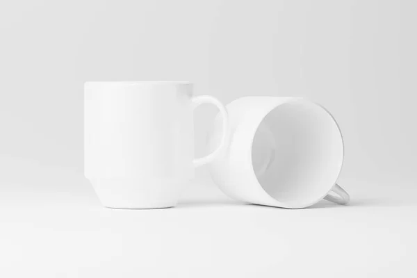 Tasse Tasse Céramique Pour Café Thé Blanc Blanc Rendu Maquereau — Photo