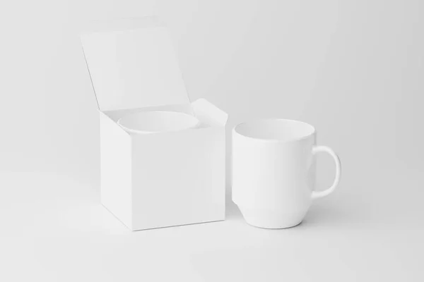 Ceramic Mug Cup Coffee Tea White Blank Rendering Mockup Design — Stock Photo, Image