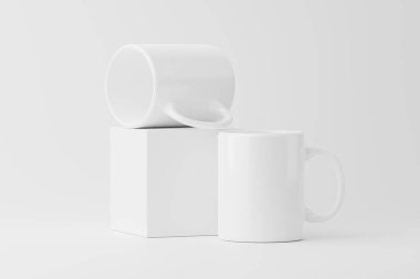Kahve için Seramik Kupa Çay Beyaz Boşluk 3D Tasarım Sunumu için Model Hazırlama