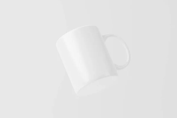 Kahve Için Seramik Kupa Çay Beyaz Boşluk Tasarım Sunumu Için — Stok fotoğraf